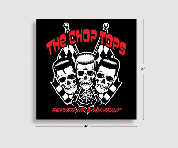 The Chop Tops 3 Skull Sticker 2
