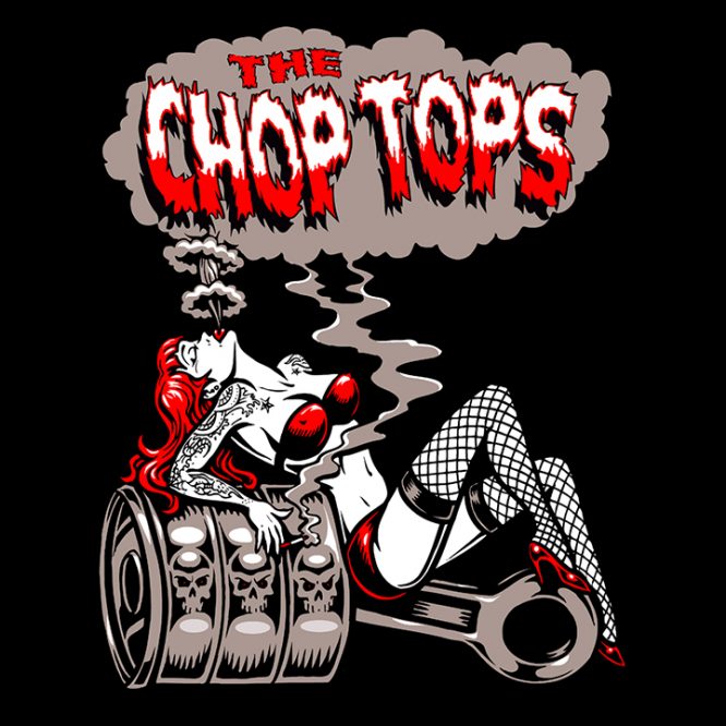 The Chop Tops Piston Pinup Sticker